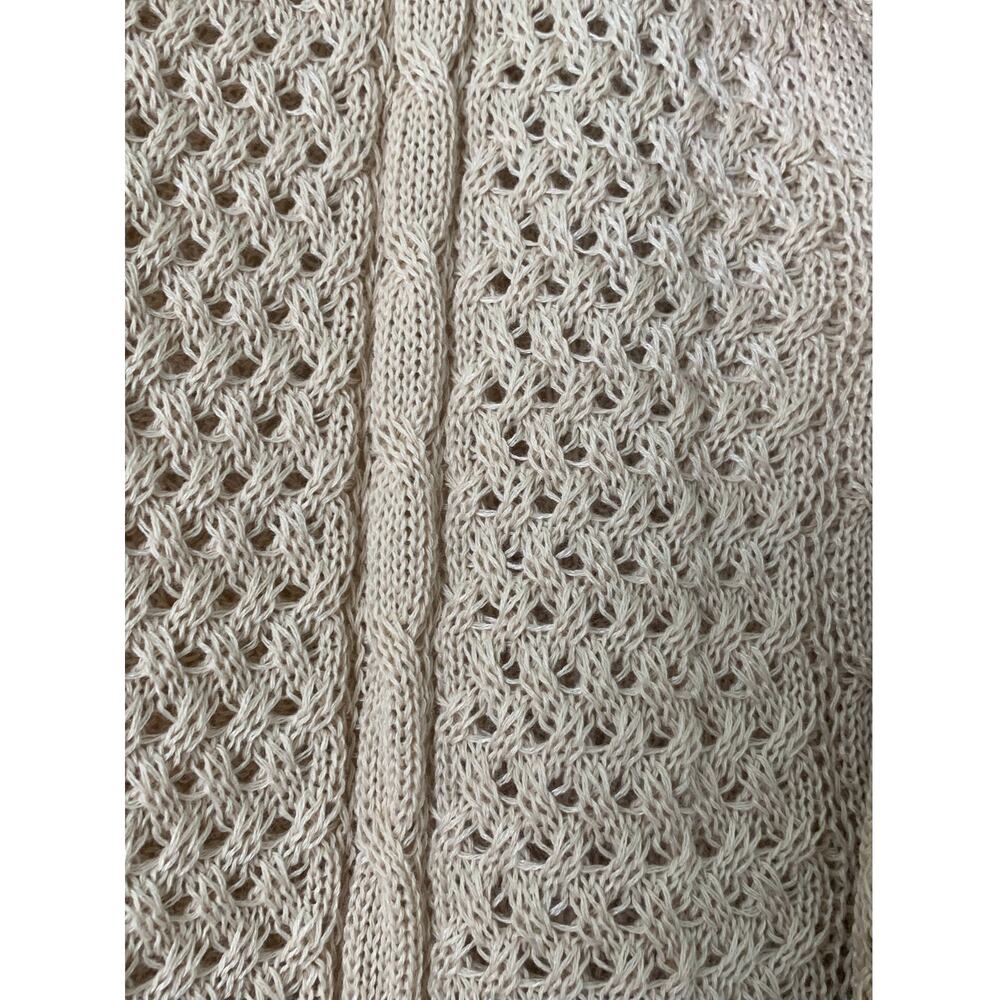 Fashion Nova Button Up Shirt Unwind Cable Knit Short Sleeve Oatmeal XXL - Picture 4 of 8